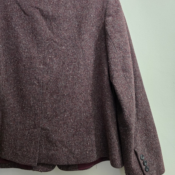 L.L. Bean's Womens Brown Tweed Wool Blend Blazer size LP - Picture 5 of 14